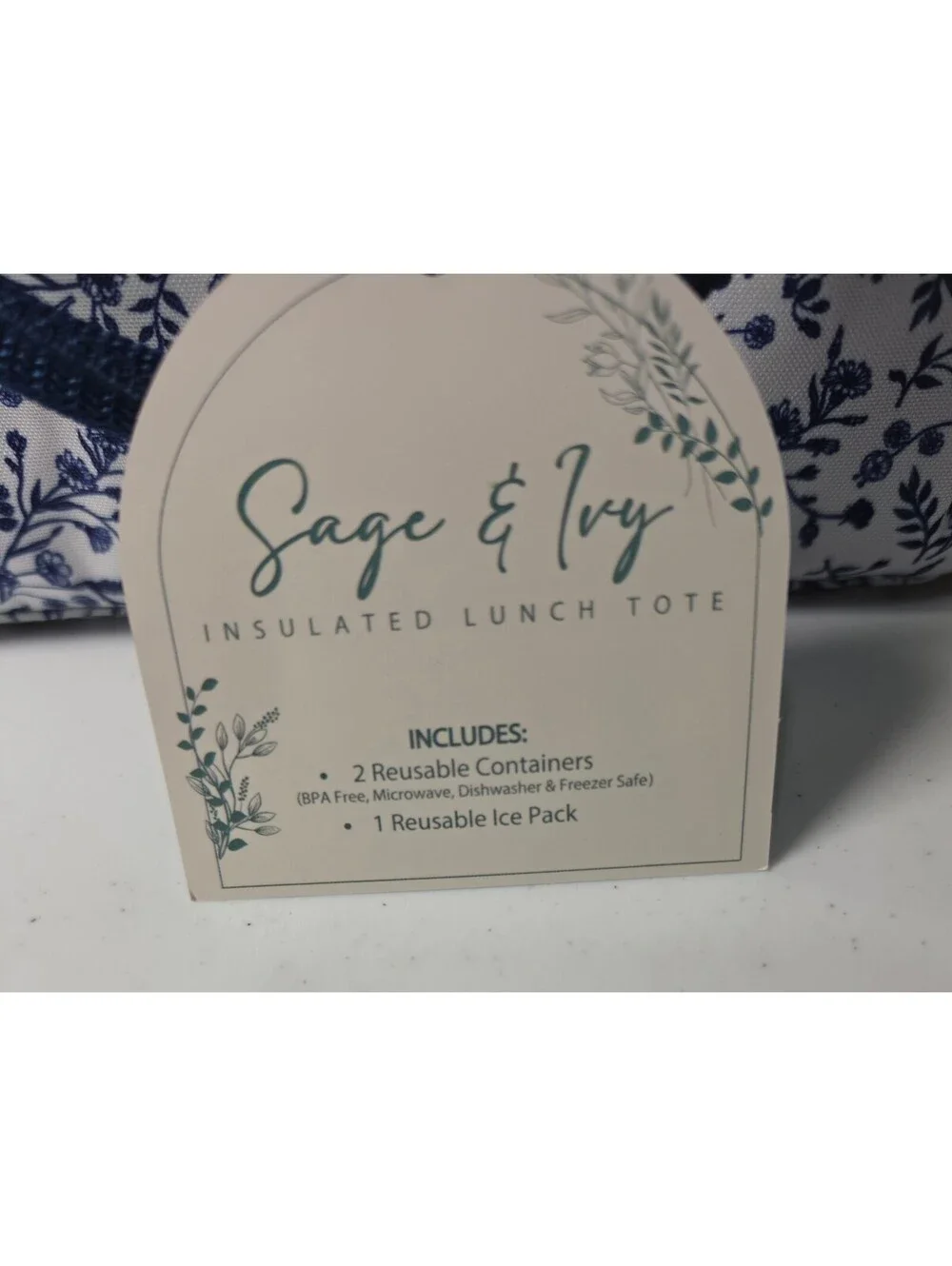 Sage & Ivy Insulated Lunch Tote with Reusable Containers and Ice Pack